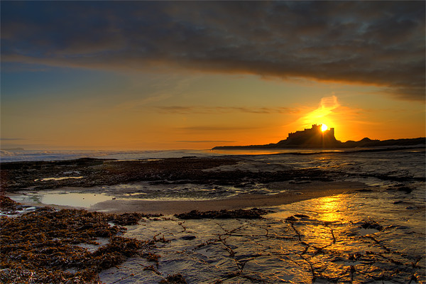 Bamburgh Castle Sunrise Picture Board by Kevin Tate