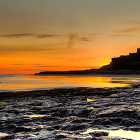 Buy canvas prints of Bamburgh Beach at Sunrise by Kevin Tate