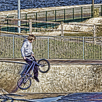 Buy canvas prints of BMX Jump by Kevin Tate