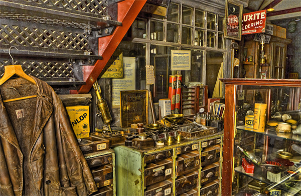 The old car parts counter Picture Board by Kevin Tate