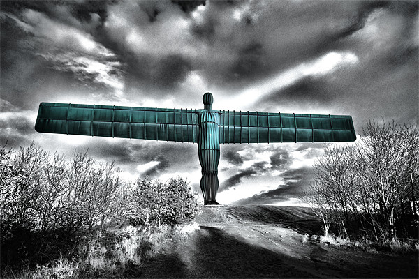 Angel of the North,Blue Picture Board by Kevin Tate
