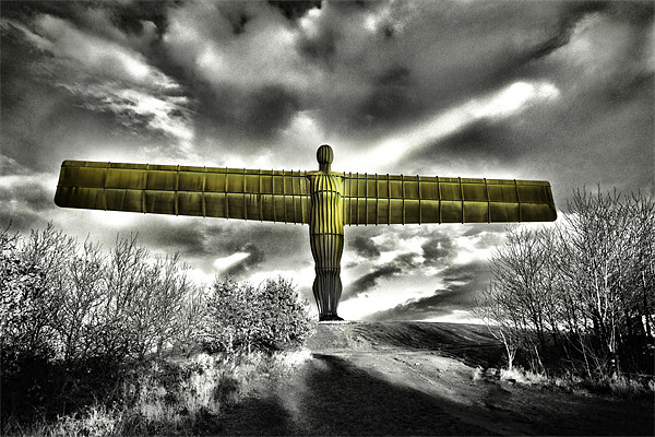 Angel of the North,Lime Picture Board by Kevin Tate