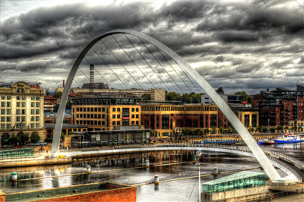Newcastle Millennium Bridge and Quayside. Picture Board by Kevin Tate