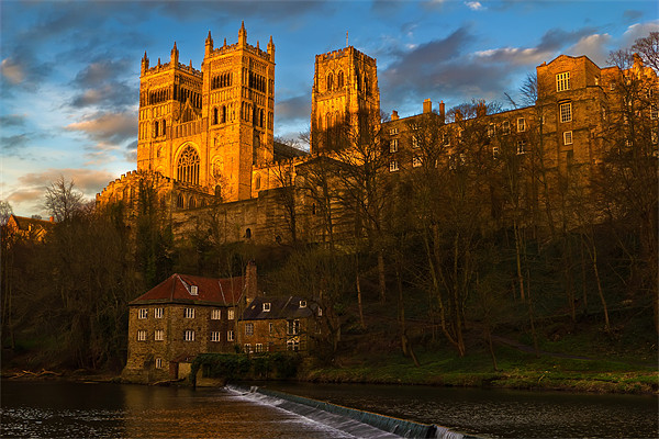 Durham Cathedral Golden Sunset Picture Board by Kevin Tate