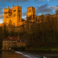 Buy canvas prints of Durham Cathedral Golden Sunset by Kevin Tate