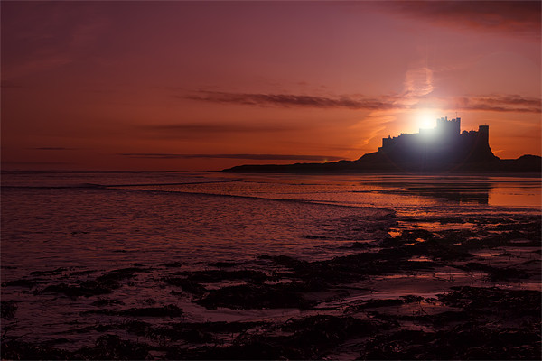 Bamburgh Sunrise Picture Board by Kevin Tate