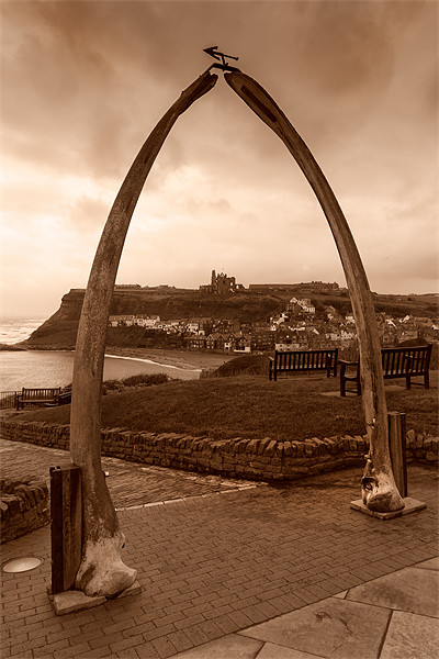 Whitby Whale Jaw Bone Arch Picture Board by Kevin Tate