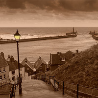 Buy canvas prints of Whitby Steps by Kevin Tate