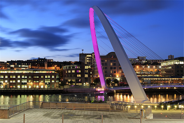 Pink Millennium bridge Picture Board by Kevin Tate