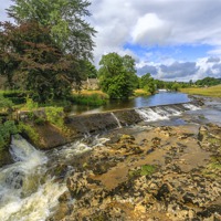 Buy canvas prints of Linton Falls and Wear by Kevin Tate