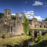 Buy canvas prints of Fountains Abbey by Kevin Tate