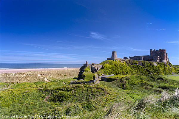 Bamburgh castle and beach Picture Board by Kevin Tate
