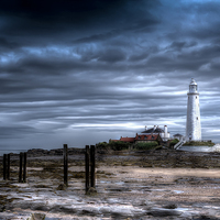 Buy canvas prints of St Marys moody sky by Kevin Tate