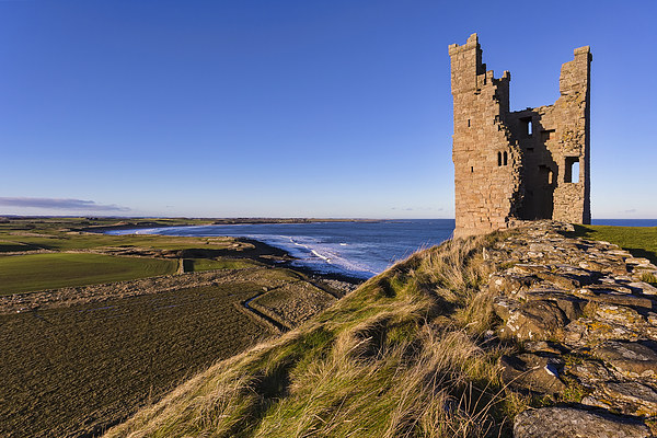 Dunstanburgh Castle Tower Picture Board by Kevin Tate