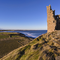 Buy canvas prints of Dunstanburgh Castle Tower by Kevin Tate