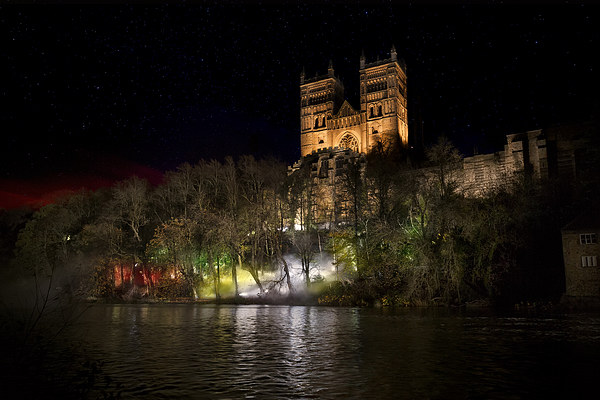  Durham Cathedral Fogscape Picture Board by Kevin Tate