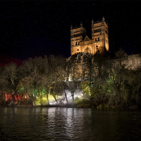 Buy canvas prints of  Durham Cathedral Fogscape by Kevin Tate