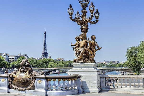 Paris, Eiffel Tower from the Pont Alexandre bridge Picture Board by Kevin Tate