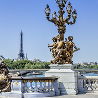Buy canvas prints of Paris, Eiffel Tower from the Pont Alexandre bridge by Kevin Tate