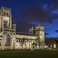 Buy canvas prints of Durham Cathedral at night by Kevin Tate