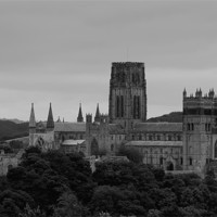 Buy canvas prints of Durham Cathedral b&w by Northeast Images