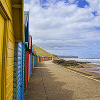 Buy canvas prints of Whitby Beach huts by Northeast Images