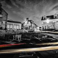 Buy canvas prints of seahouses light trails by Northeast Images