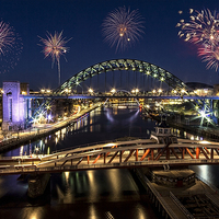 Buy canvas prints of Newcastle Quayside Fireworks by Northeast Images