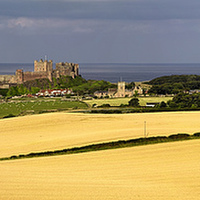 Buy canvas prints of  Bamburgh Panoramic by Northeast Images