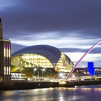 Buy canvas prints of  Newcastle Quayside Panoramic by Northeast Images