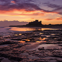 Buy canvas prints of Bamburgh Castle Sunrise by Northeast Images