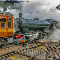 Buy canvas prints of Steam at Levisham Station Crossing by Trevor Kersley RIP
