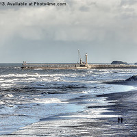 Buy canvas prints of Along the Beach to Whitby by Trevor Kersley RIP