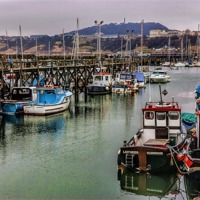 Buy canvas prints of Scarborough Harbour by Trevor Kersley RIP