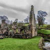 Buy canvas prints of Ruins at Fountains Abbey by Trevor Kersley RIP