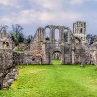 Buy canvas prints of Ruins at Fountains Abbey by Trevor Kersley RIP