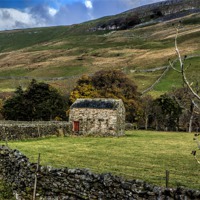 Buy canvas prints of Stone Barn Swaledale by Trevor Kersley RIP