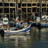 Buy canvas prints of Fishing Boats Scarborough by Trevor Kersley RIP