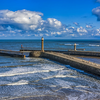 Buy canvas prints of Harbour Entrance Whitby by Trevor Kersley RIP