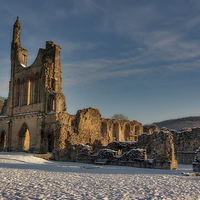 Buy canvas prints of Winter at Byland Abbey by Trevor Kersley RIP