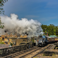 Buy canvas prints of Leaving Grosmont Station by Trevor Kersley RIP