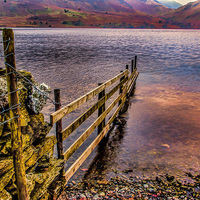 Buy canvas prints of The Fence Buttermere Lake District by Trevor Kersley RIP