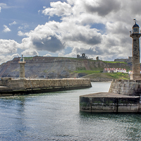 Buy canvas prints of Whitby Harbour Entrance by Trevor Kersley RIP