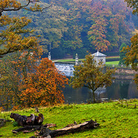 Buy canvas prints of Autumn at Studley Royal Park. by Trevor Kersley RIP