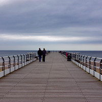 Buy canvas prints of Walking on the Pier by Trevor Kersley RIP