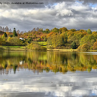 Buy canvas prints of Loughrigg Tarn Reflections. by Jason Connolly