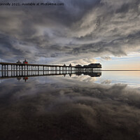 Buy canvas prints of Moody Reflections, Blackpool. by Jason Connolly