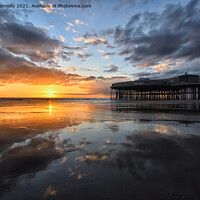 Buy canvas prints of Blackpool Beach Sunset by Jason Connolly