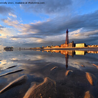 Buy canvas prints of Golden Hour Blackpool. by Jason Connolly