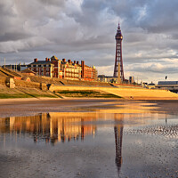 Buy canvas prints of Blackpool Beach Reflections by Jason Connolly